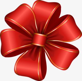 简约红色蝴蝶结免抠