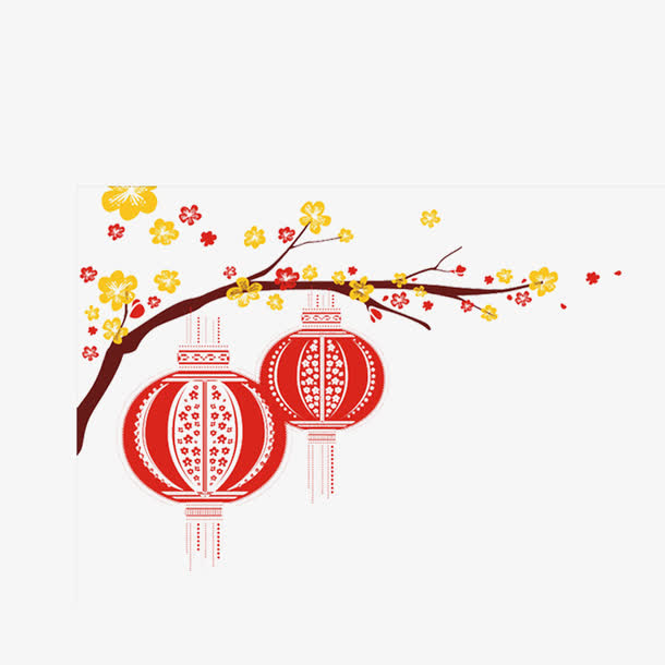 节日梅花灯笼免抠