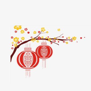 节日梅花灯笼免抠