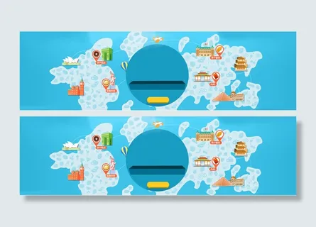 旅游卡通蓝色海报背景高清 旅游卡通蓝色海报背景高清