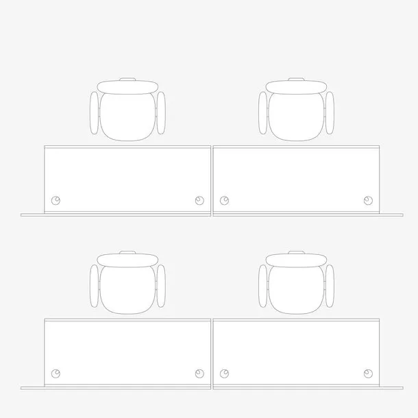 多人办公室手绘座位矢量素材免抠