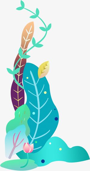 卡通树木石头免抠