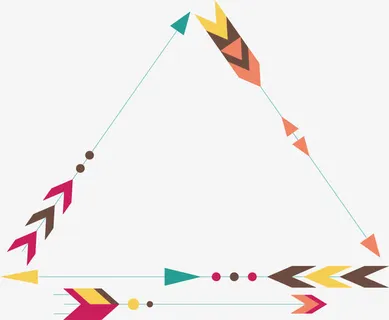 彩色三角箭头免抠