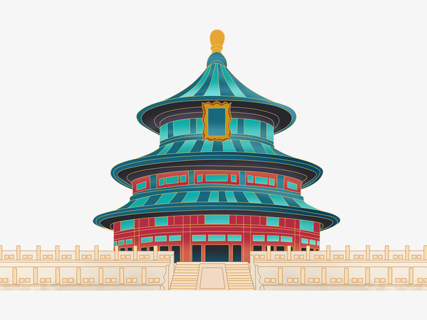 彩色手绘卡通国潮古风中国风故宫免抠节日元旦/春节/元宵元素