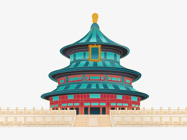 彩色手绘卡通国潮古风中国风故宫免抠节日元旦/春节/元宵元素
