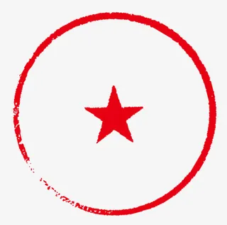 五角星创意圆形印章免抠