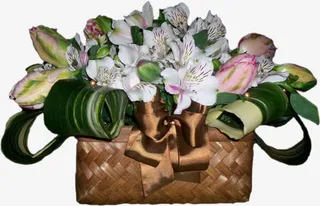 一筐百合花免抠