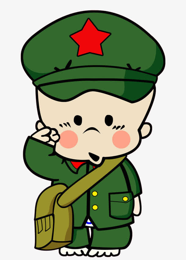 穿军装敬礼的小破孩免抠