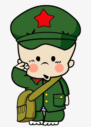 穿军装敬礼的小破孩免抠