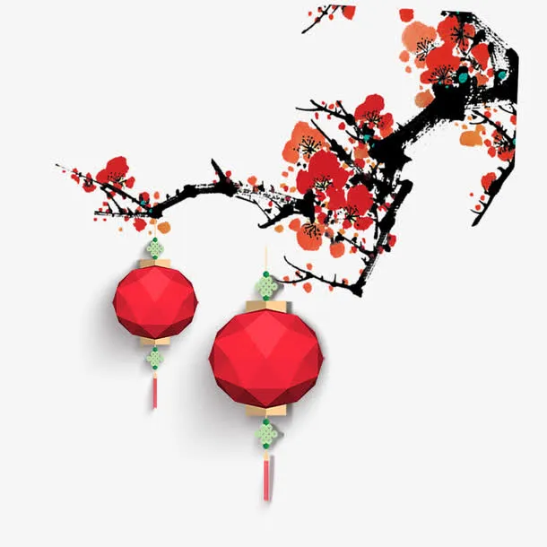 梅花灯笼免抠