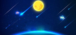 月圆星空背景banner装饰高清