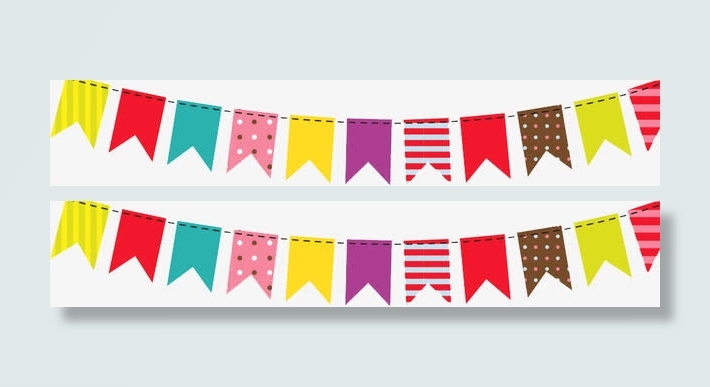 拉绳彩色小旗免抠