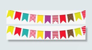 拉绳彩色小旗免抠