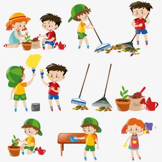 矢量彩色的孩子收集免抠