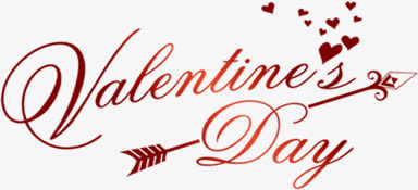 英文七夕红色字体设计免抠