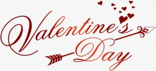 英文七夕红色字体设计免抠