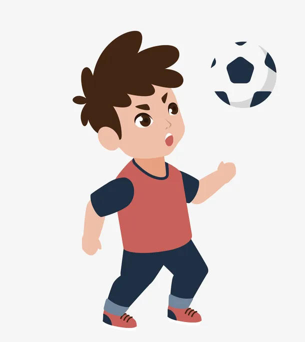 世界杯足球赛玩球小孩设计免抠