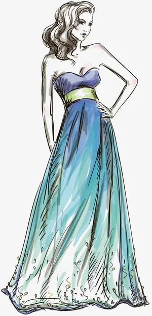 手绘线描模特免抠