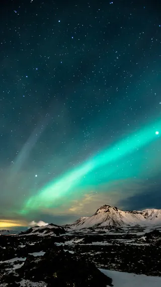 蓝色极光景色H5背景素材高清