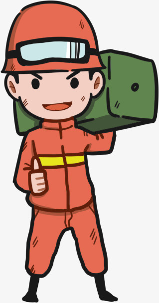 卡通消防员救物资素材免抠手绘/卡通卡通元素