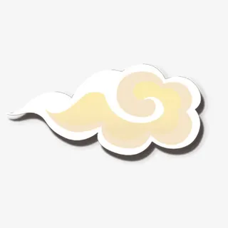 卡通白祥云免抠