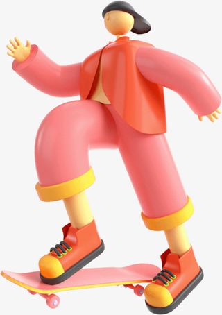 3D卡通时尚人物元素免抠