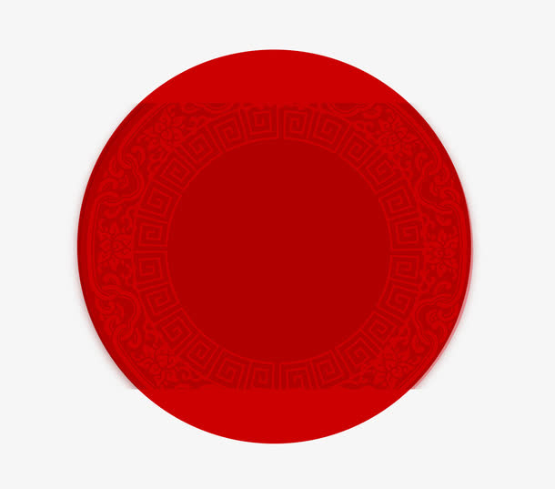 红色背景新春圆形装饰图案