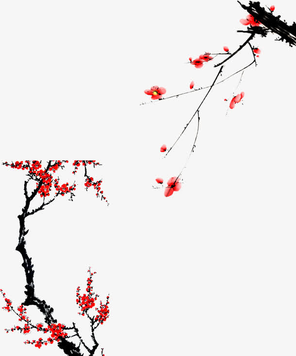 水墨梅花免抠