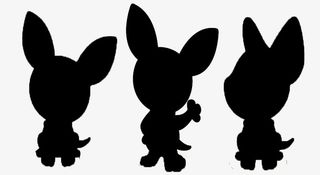 三只卡通黑色小狗素材免抠