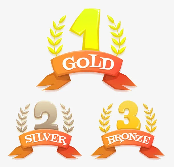 3款排名数字设计矢量素材免抠