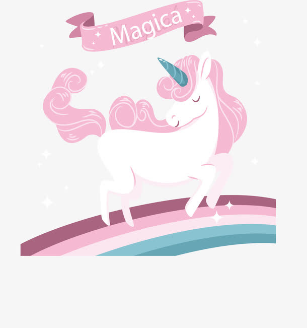 粉红浪漫独角兽免抠