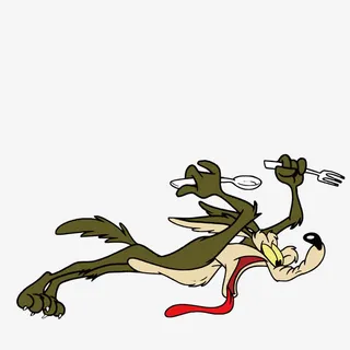 拿着刀和叉的大灰狼免抠