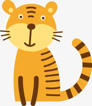 矢量手绘老虎免抠