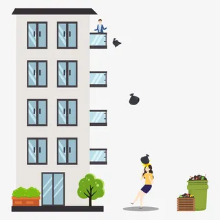 高空抛物矢量图免抠