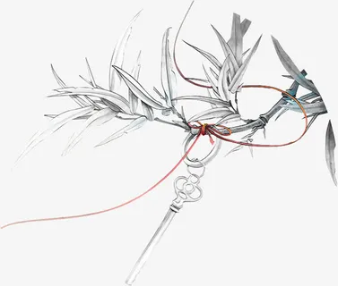 树枝上的钥匙古风手绘海报背景