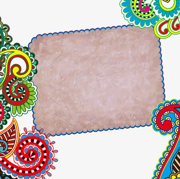 复古花纹边框免抠