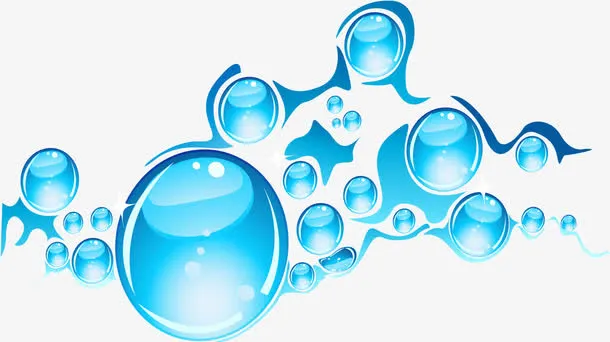 卡通蓝色水滴免抠
