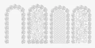 欧式婚礼雕花门免抠