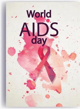 世界艾滋病日的海报，水彩splahes免抠