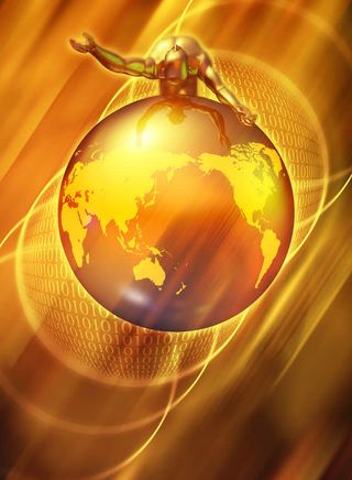 地球与数字科技创意背景高清