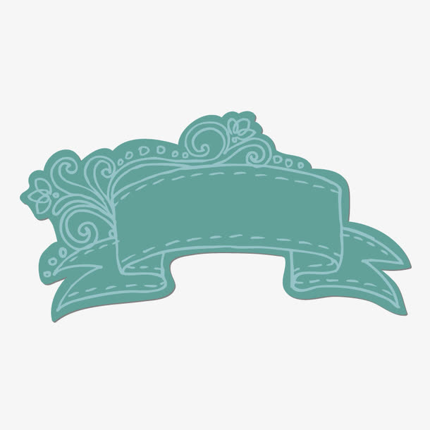 蓝色古典花纹装饰免抠