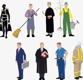 矢量手绘职业免抠