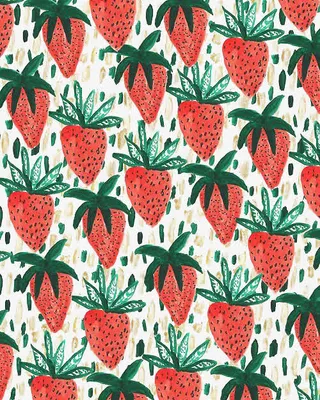 红色草莓底纹免抠