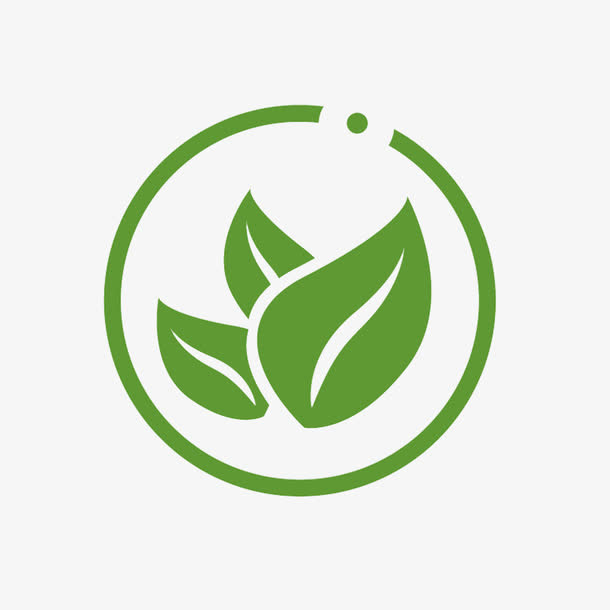 绿色圆形绿叶健康减肥logo免抠