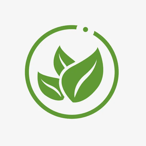 绿色圆形绿叶健康减肥logo免抠