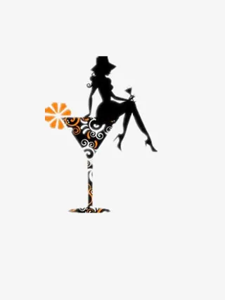 酒杯上的女人免抠