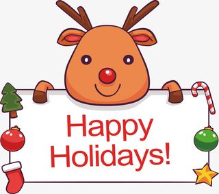 驯鹿圣诞标题框免抠