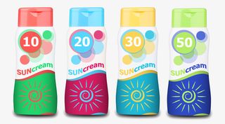 不同防晒指数防晒乳插画免抠