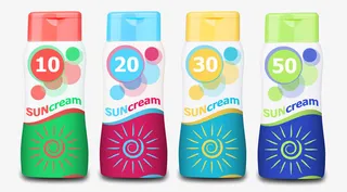 不同防晒指数防晒乳插画免抠
