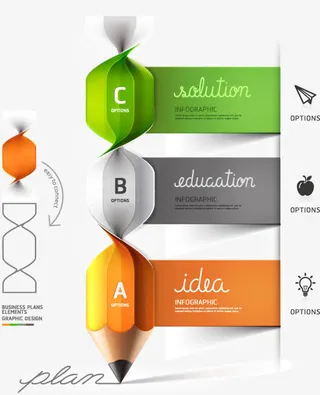 精美铅笔卷纸设计矢量素材,免抠